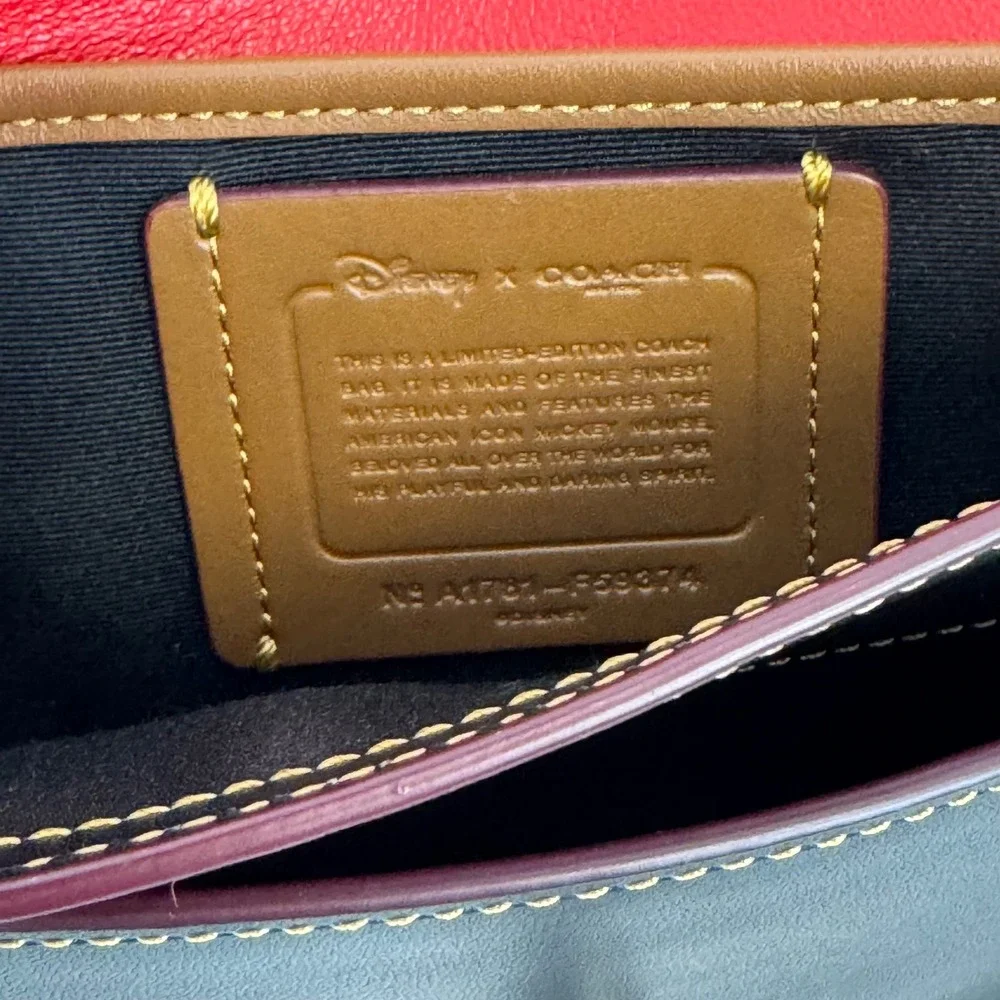 Disney x Coach Mickey Mouse Black Leather Crossbody Bag F59374 Limited Edition